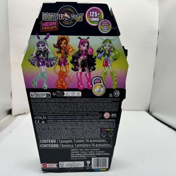 Monster High Skulltimate Secrets Neon Frights Frankie Stein Glow in Dark Doll - Picture 2 of 3